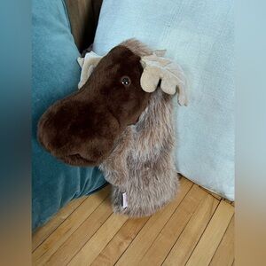 Daphne Headcovers Plush Moose Head Golf Club Head Cover Brown Gray Puppet Deer